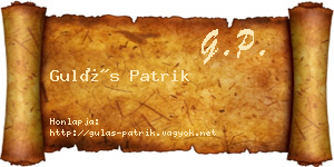 Gulás Patrik névjegykártya